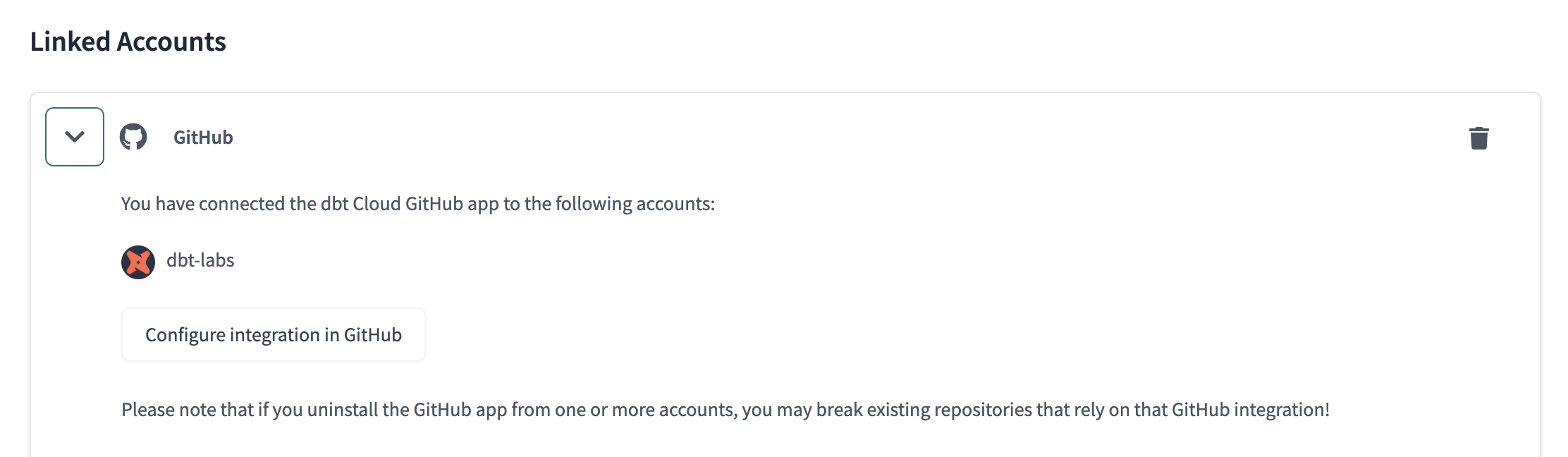 Configuring the dbt Cloud app Configuring the dbt Cloud app